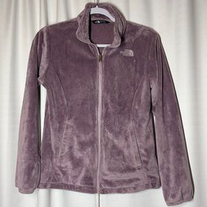 Girls The North Face Jacket Size Large 14/16 Purple Full Zip Fleece Soft Jacket